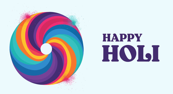 Colorful Spiral Candy Illustration for Happy Holi Festival