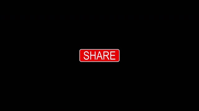 An animated color icon with the label Share. Animation for social networks and media content. An idea to promote and attract users