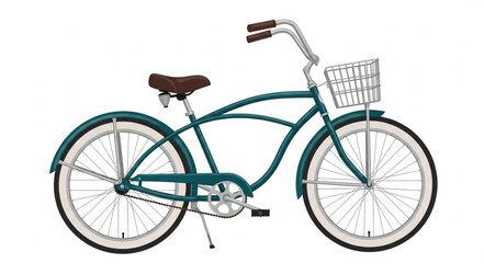 Vintage Bicycle with White Basket.
