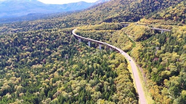 Matsumi Bridge│Mikuni Pass│Hokkaido│Aerial Pan│4K
