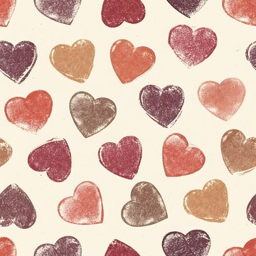 Vintage Textured Heart Pattern Design