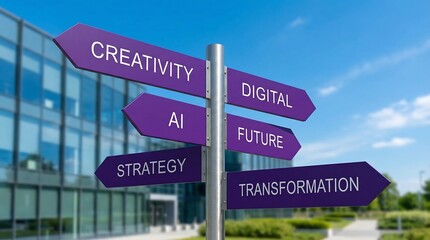 Fototapeta premium Innovative business signs pointing to creativity and digital transformation