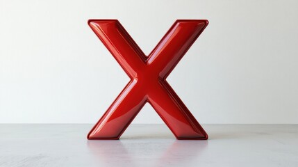 Obraz premium Red 3D letter X on light background