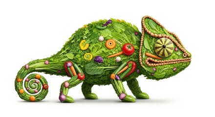 Fototapeta premium Vegetable chameleon, healthy food concept