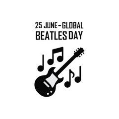 Fototapeta premium World Music Day Minimal Guitar Icon