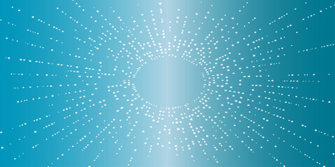 An abstract blue winter vector illustration features a magic snowfall pattern of binary code and light snowflakes for a bright Christmas holiday wallpaper design © MAFUZA 2.0