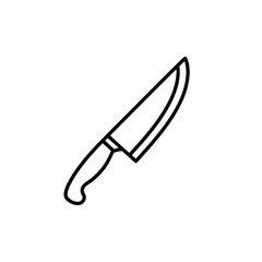 Fototapeta premium Simple Line Drawing of a Chef Knife.
