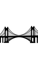 Fototapeta premium Iconic bridge silhouette against background.