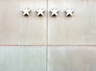 star on a wooden door in the interior of a modern house.