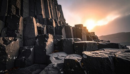 FlyPro Firefly Smooth Basalt Columns, Naturally Formed Symmetrical Geological Abstract Artistry