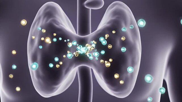 3D Medical Animation of Thyroid Gland with Hormonal Molecules in a Transparent Human Neck Anatomy