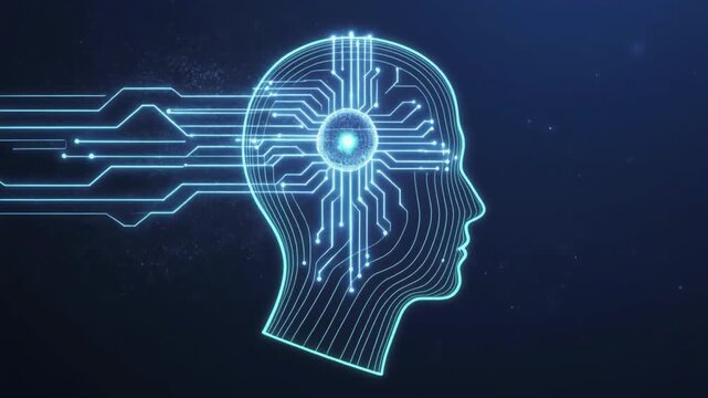 AI Human Machine Neural Flow Cinematic 4K Technology Animation
