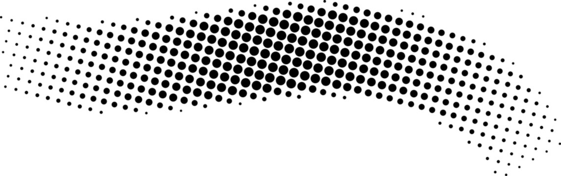 Halftone Dots Curved Line Element