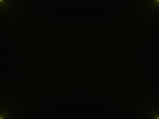 Fototapeta premium Abstract symmetrical light interference pattern with glowing yellow corners on black background