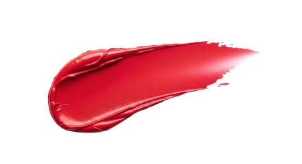 Red Lipstick Smear Swatch Cutout Isolated White PNG Background