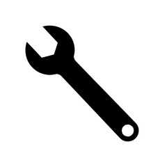 Adjustable wrench tool icon graphic.