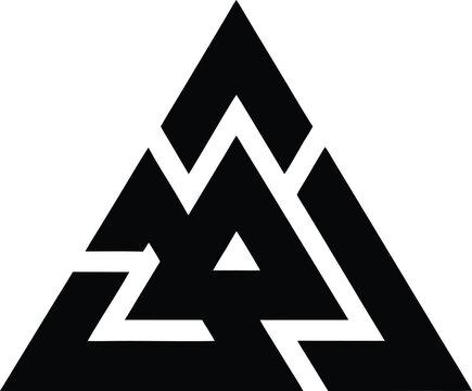 valknut norse silhouette vector illustration on transparent background