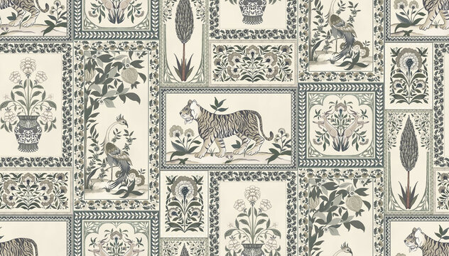 Seamless Colorful tie dye shibori print. Seamless hand drawn batik pattern.Rug textured background. Modern batik wallpaper tile. Watercolor pattern for fabric, clothes, wallpaper. Ethnic design.