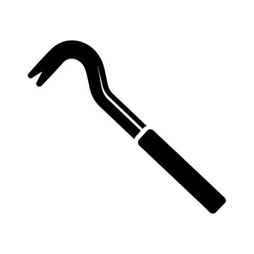 Black silhouette of a crowbar tool.