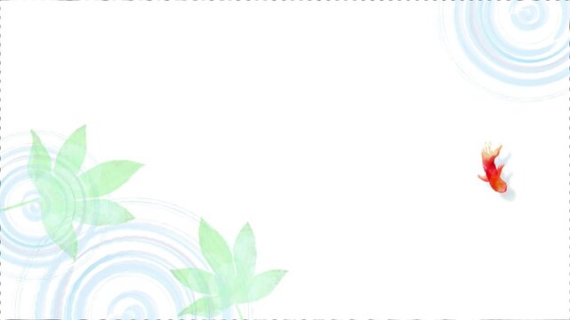 Watercolor Japanese Goldfish Pond Top View Seamless Loop Background,Swimming Kingyo with Water Ripples 4K｜水彩　金魚　池　背景　ループ　和風　夏　動画素材　和　4k　social media,youtube