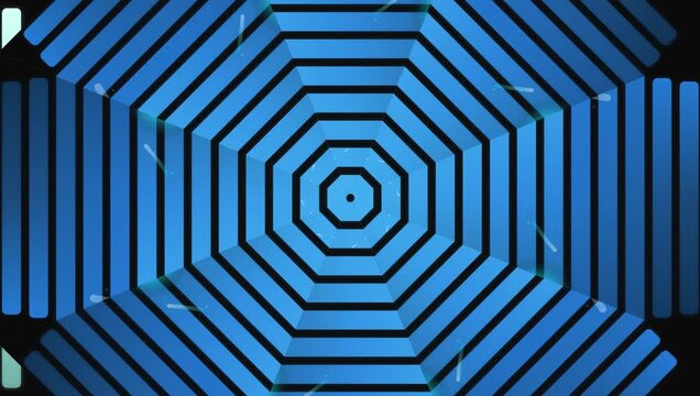 Neon Hexagon Tunnel Background Loop Blue Gradient
