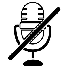 vector mute microphone icon
