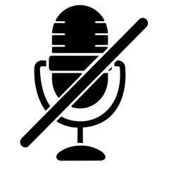 vector mute microphone icon