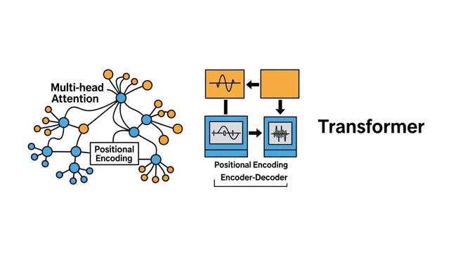 Transformer Neural Network Architecture Diagram Illustrating MultiHead Attention and Positional Encoding.