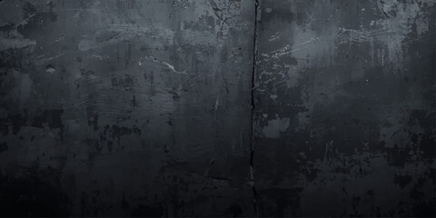 Obraz premium A dark and textured grunge metal surface featuring a rough gray concrete pattern and aged black stone material for a vintage dirty wall backdrop