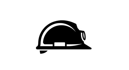 Fototapeta premium Black silhouette of a hard hat.