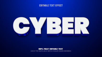 cyber editable text effect 3d vector premium