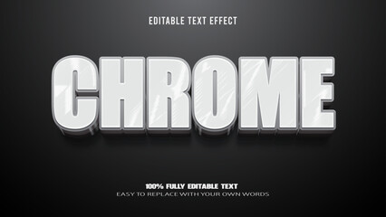 chrome editable text effect 3d vector premium