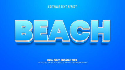 beach editable text effect 3d vector premium