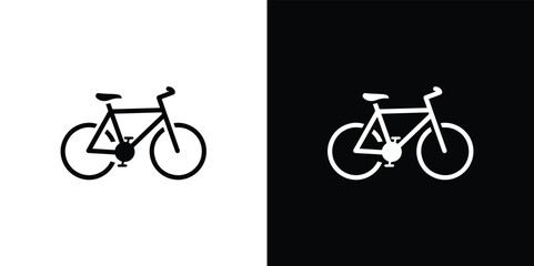 Obraz premium Bicycle on black and white backgrounds bike symbol