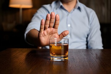 Refusal of Alcohol - Stop Drinking Concept