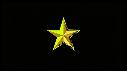Obraz premium A 2D yellow star on a black background.