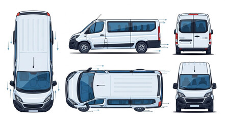 White Van Multiple Angles View. © Ping
