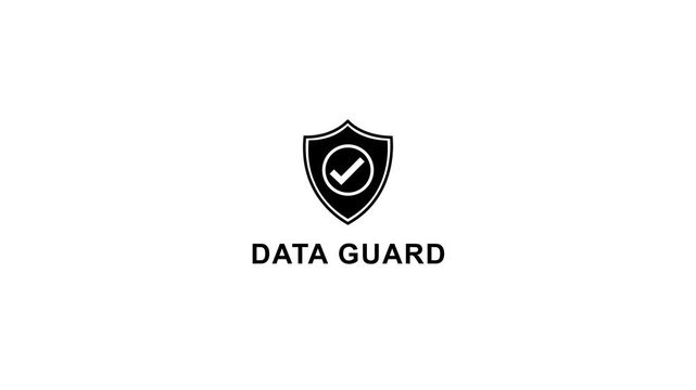 Data Guard Shield with Checkmark Cybersecurity Concept Protection Symbol shield checkmark