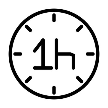 one hour line icon