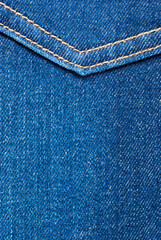 Blue background, denim fabric in the photo