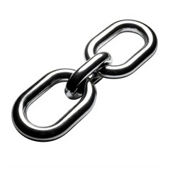 Obraz premium Silver chain link with metallic sheen isolated on transparent background