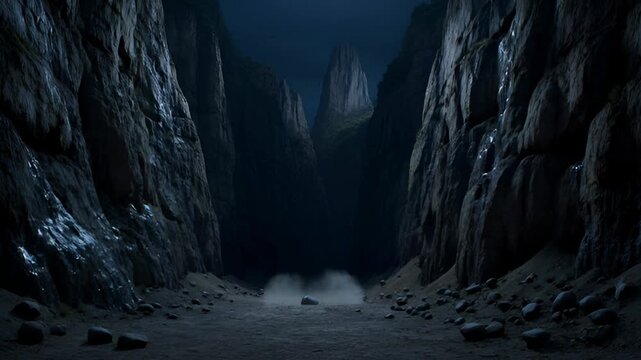 Dark tunnel entrance leads to an unknown destination mysterious atmosphere