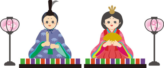 雛人形のベクターイラスト