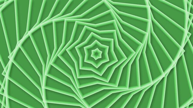 Spiraling pentagonal paper-cut pattern background animation