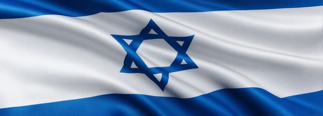 Flag of israel waving in the wind symbol of national identity outdoor setting