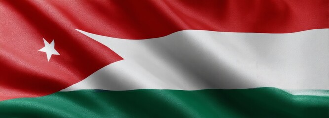 Celebrating freedom the jordanian flag unfurled in a cultural event outdoor close-up