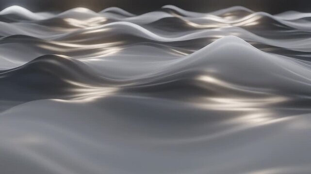 Flowing metallic waves with dramatic lighting