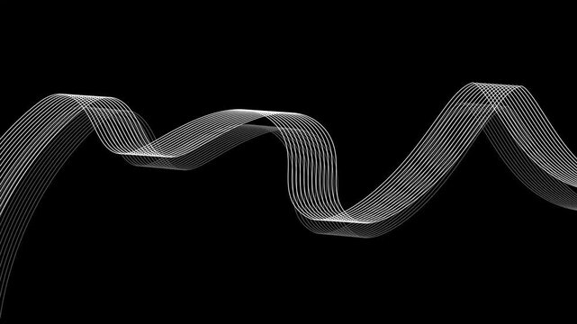 Abstract flowing line wave ribbons background animation