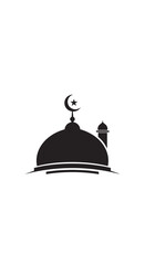 Mosque Dome with Crescent Moon Symbol.