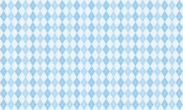 Blue argyle pattern set with geometric rhombus shapes
